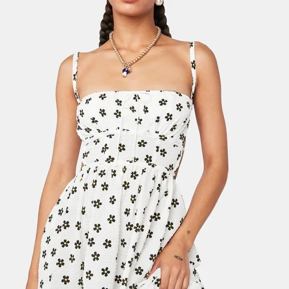 NWT For Love & Lemons Daisy Floral Dress Size Extra Large XL BRENDA MIDI $280 - Picture 3 of 5